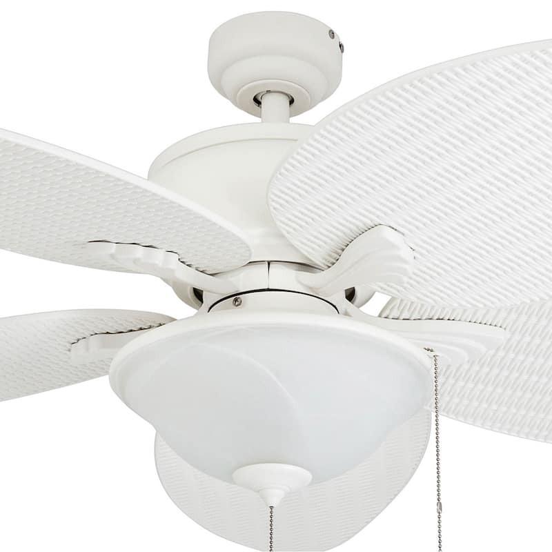 52" Solana Outdoor LED Ceiling Fan, White - 52-inch