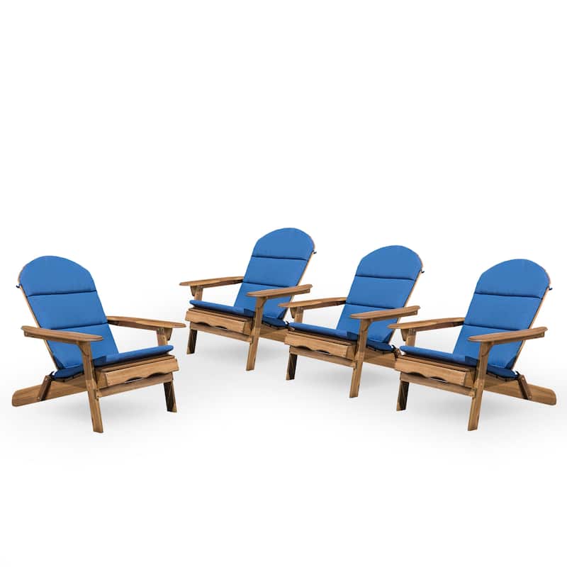 Malibu Outdoor Wood Folding Adirondack Chairs (Set of 4) by Christopher Knight Home