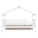 preview thumbnail 9 of 47, Wooden Twin Size House Bed with Roof, Guardrail and Drawers