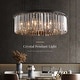 preview thumbnail 1 of 11, 6-Light 2-Tier Smoky Circle Crystal Dining Living Room Chandelier