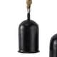 preview thumbnail 44 of 77, Gold, Gray, Bronze, Black or Red Metal Tibetan Inspired Decorative Cow Bells with Jute Hanging Rope (Set of 3)