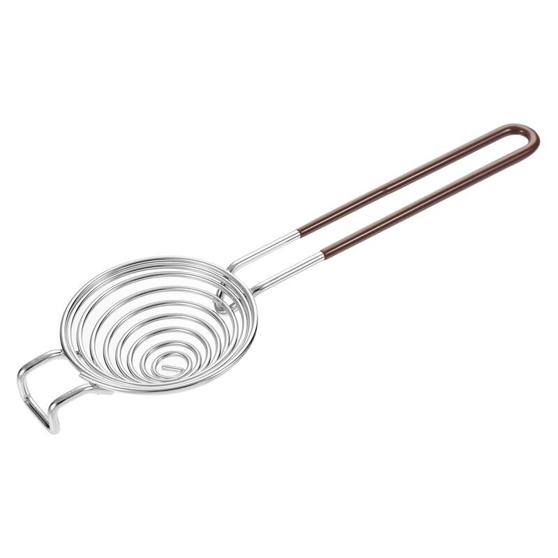 Egg Separator Stainless Steel Egg Yolk Separator with Rubber Handle Baking Tool - Silver