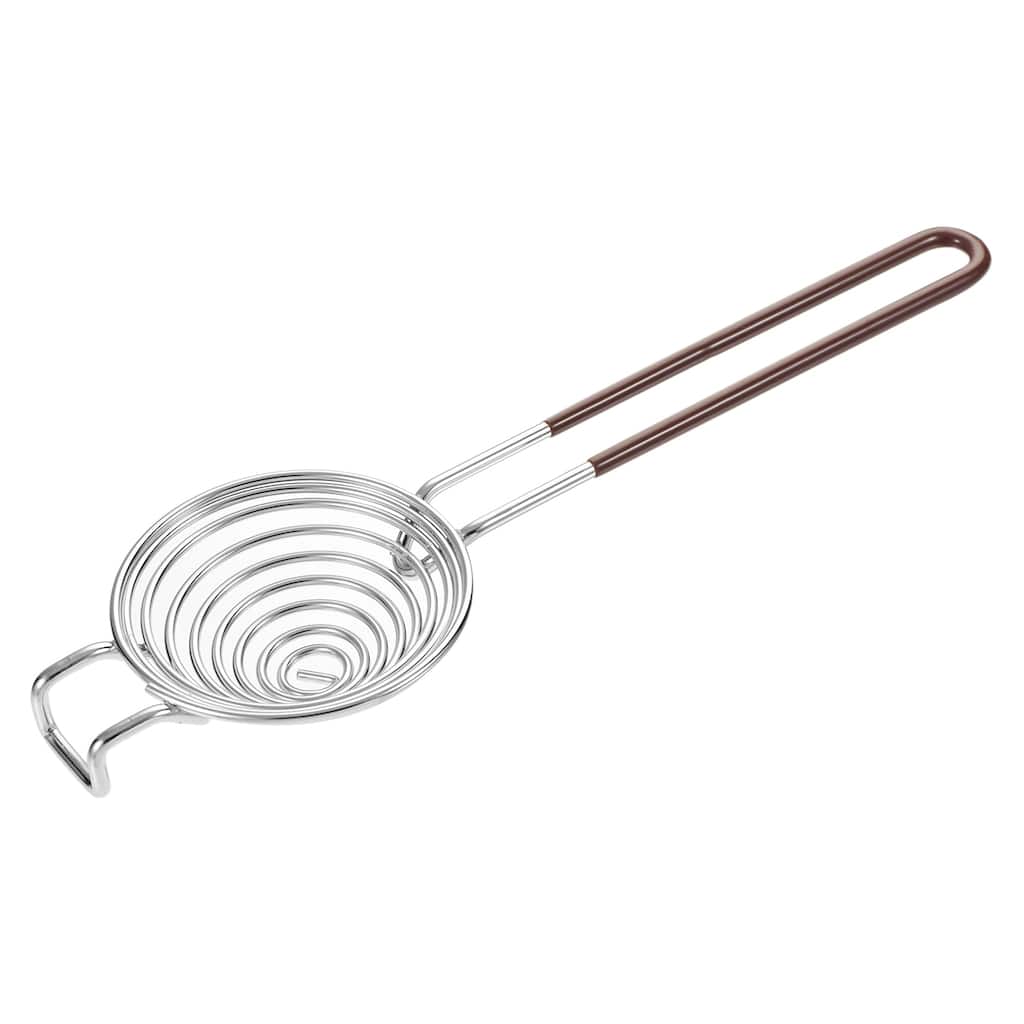 Egg Separator Stainless Steel Egg Yolk Separator with Rubber Handle Baking Tool - Silver