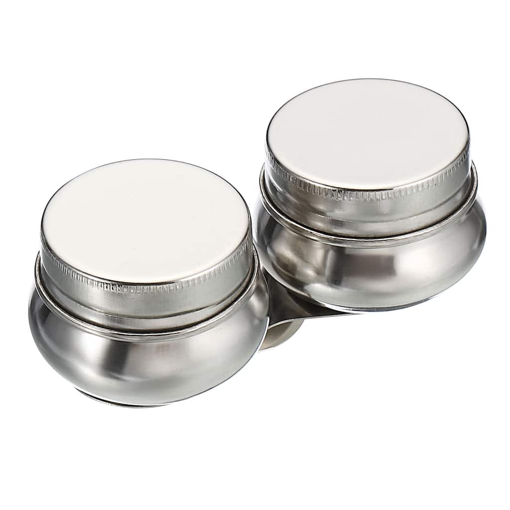 Palette Cups Paint Pot Container with Lid and Clip Double Dippers - Silver