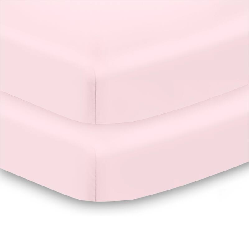 BreathableBaby All-in-One Fitted Sheet & Waterproof Cover for 38" x 24" Mini Crib Mattress (2-Pack)