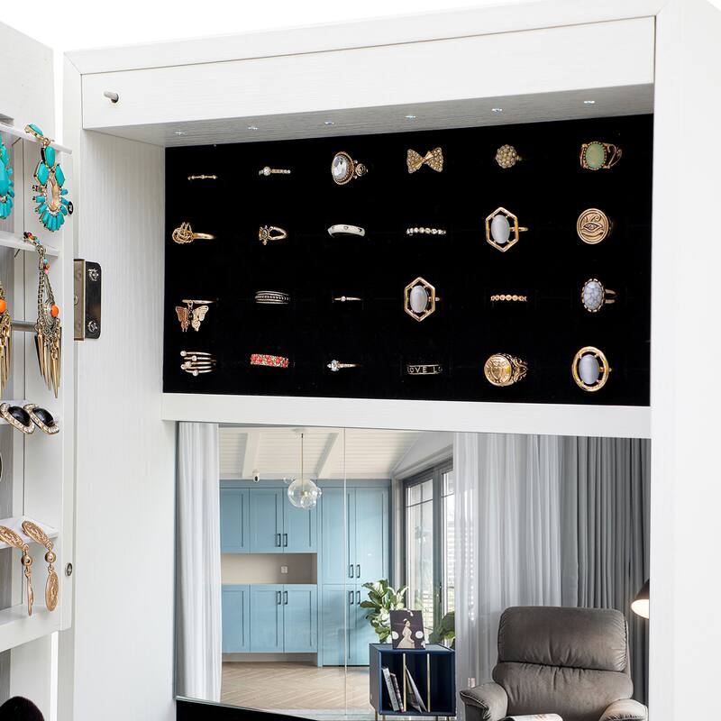 MDF Jewelry Storage Mirror Cabinet With LED Lights