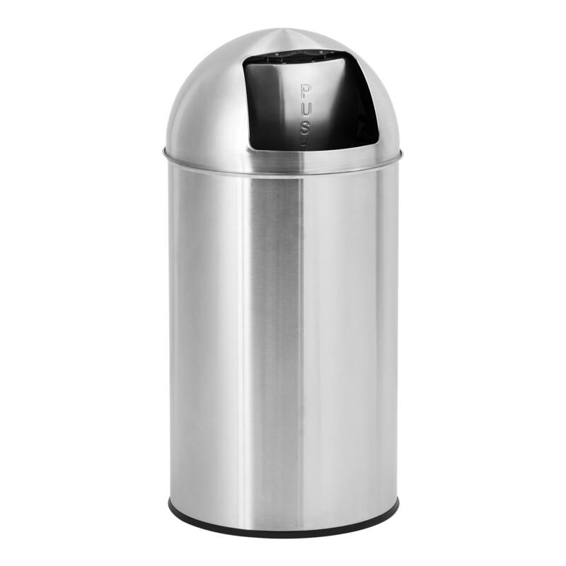 18.5 Gallon/70 Liter Trash Can, with Push Lid, Removable Inner Bucket - Stainless Steel