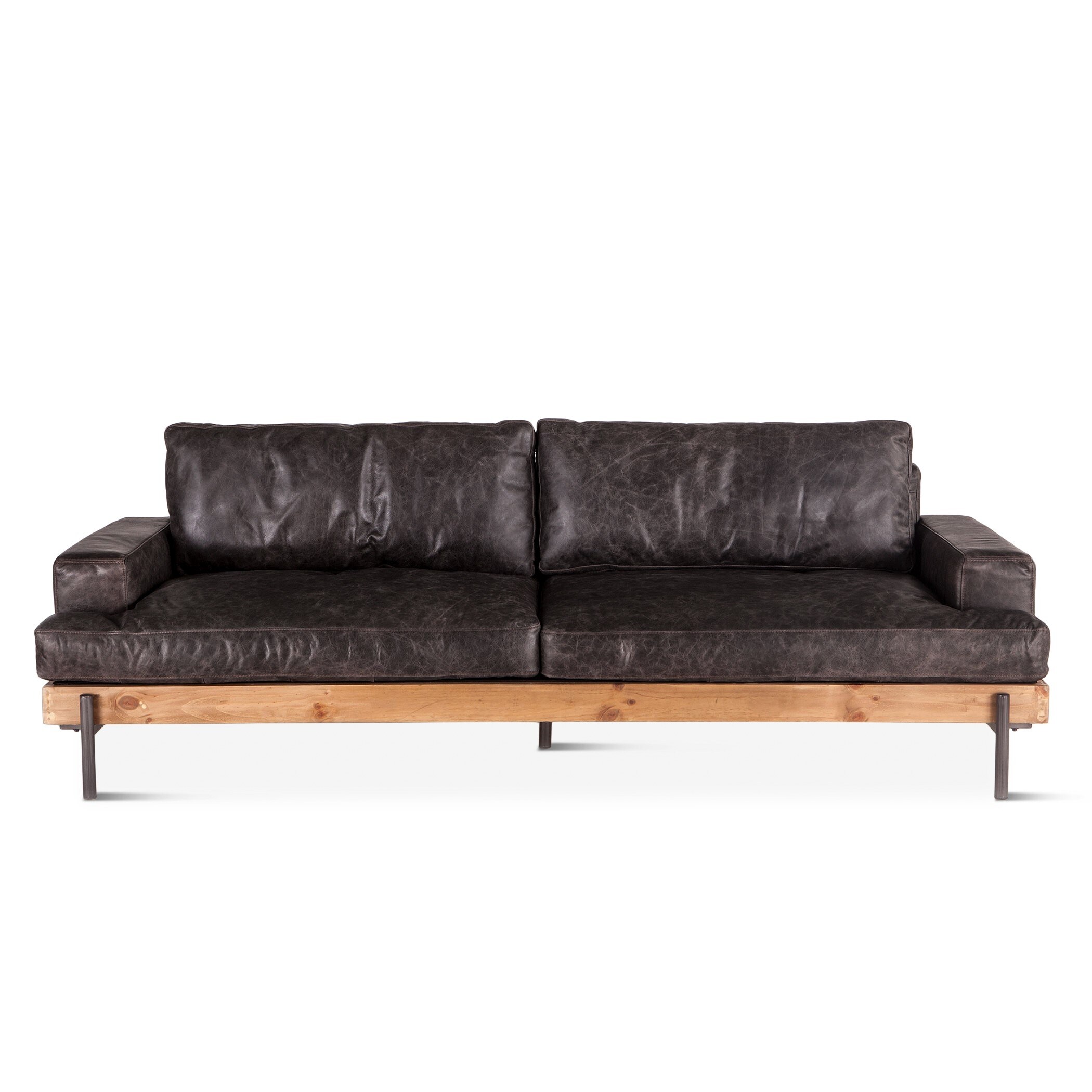 Chiavari Distressed Antique Ebony Leather Sofa Overstock 29486640 Ukn distressed brown tufted top grain leather loveseat solid traditional transitional handmade nailheads removable cushions. chiavari distressed antique ebony leather sofa