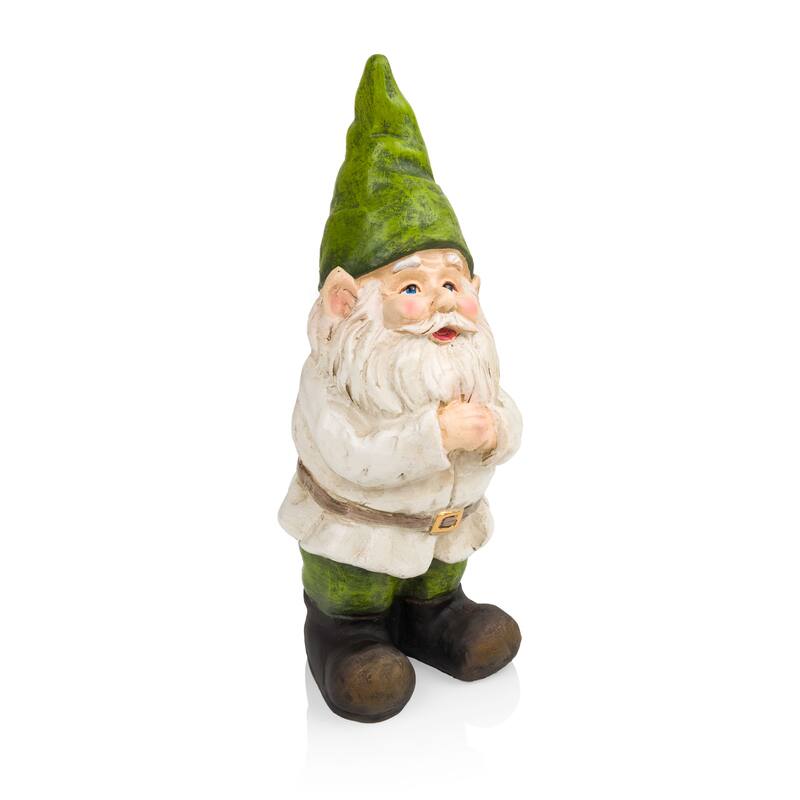 Gnome Folding Hands Looking Up Garden Statue