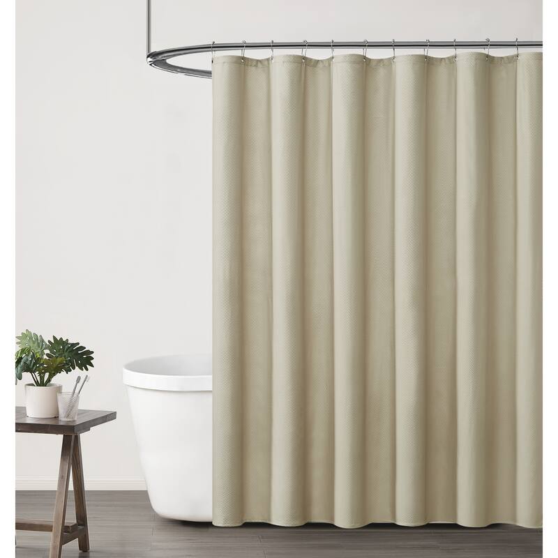 Truly Calm Embossed Fabric 70x72 Shower Liner - Beige