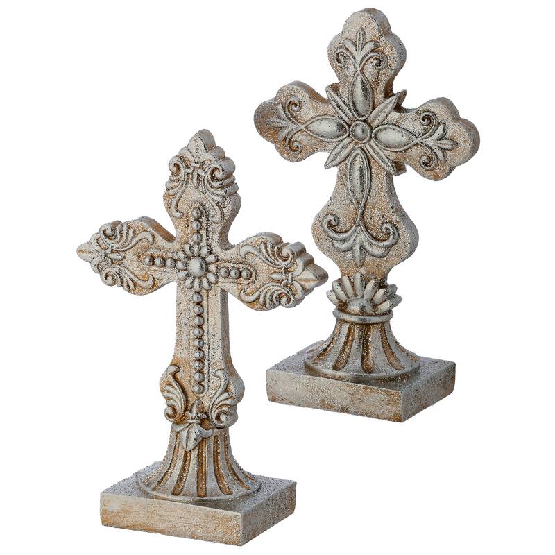 8" Resin Renaissance Cross Set of 2