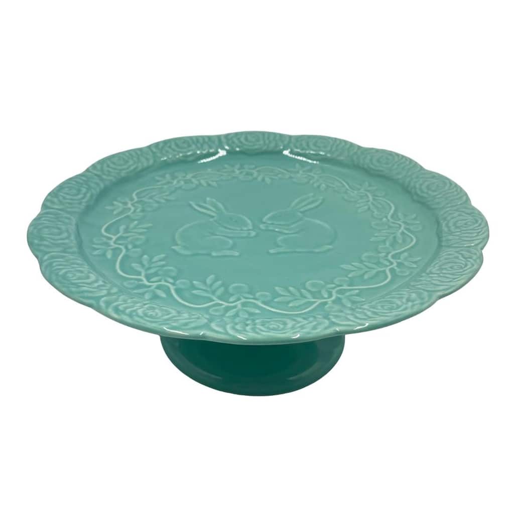 Transpac Ceramic Green Cake Stand Home Decorations Easter