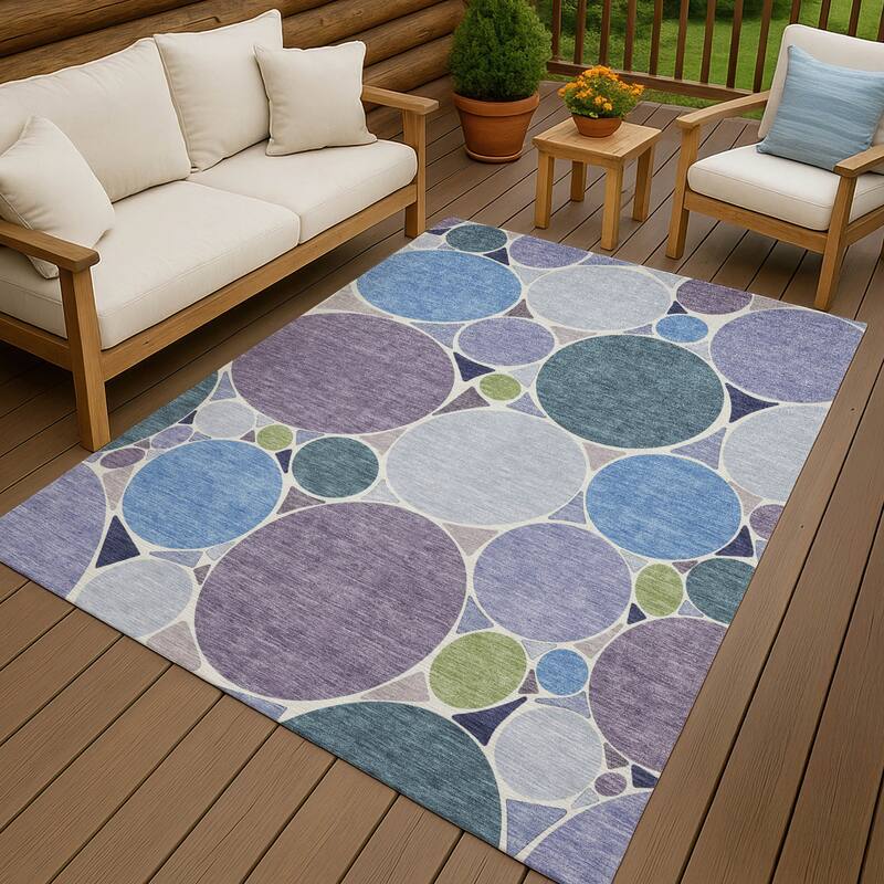 Machine Washable Indoor/ Outdoor Contemporary Rowan Chantille Rug