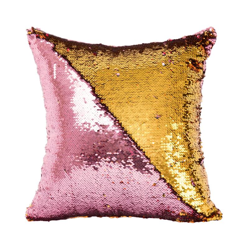 Violet Linen Bally Decorative Mermaid Reversible Sequin Decorative Cushion Cover