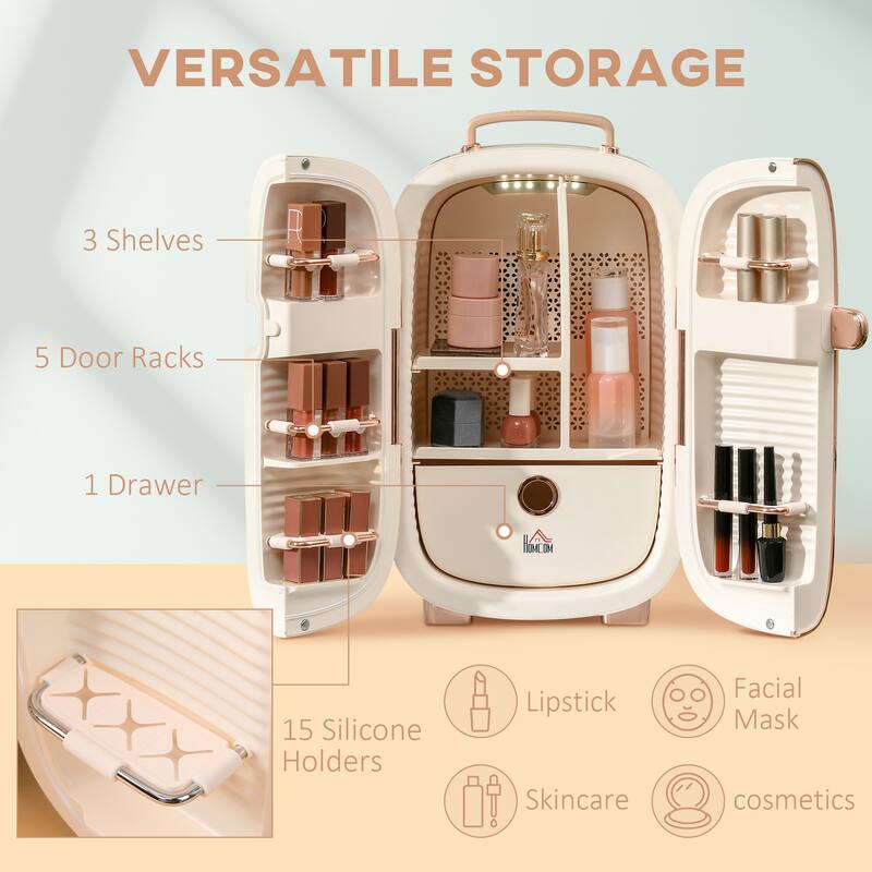 HOMCOM 12 L Portable Mini Makeup Fridge for Skincare - N/A