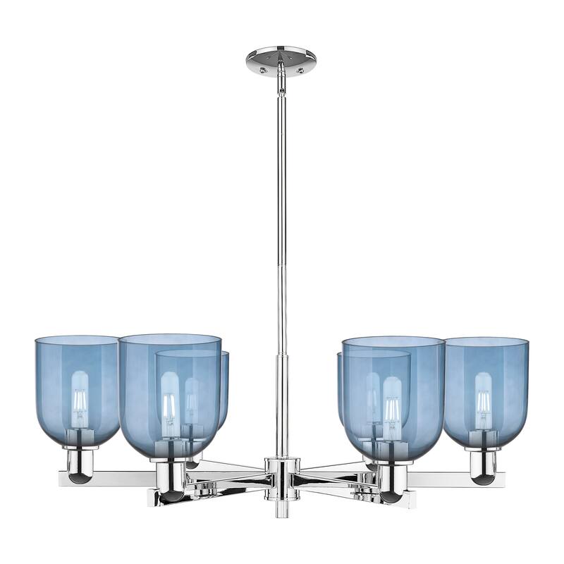 Innovations Lighting Endless Possibilities Arcadia - Bella - 6 Light 35" Stem Hung Chandelier - Blue/Polished Chrome
