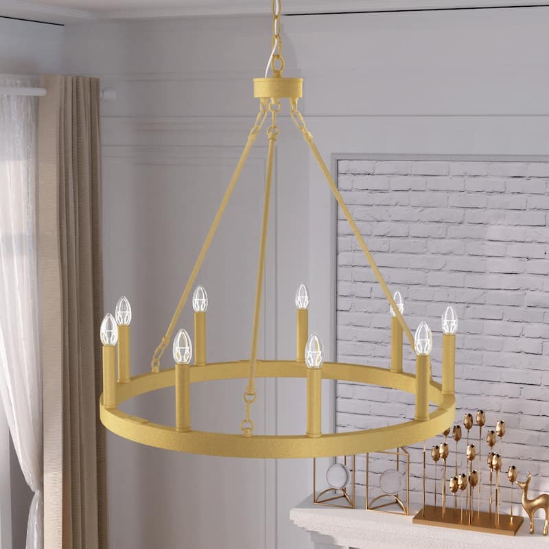 Acroma 9-light Modern Farmhouse Wagon Wheel Chandelier-UL Certified - N/A