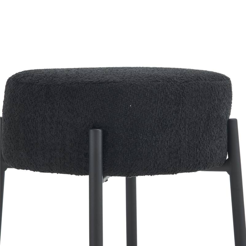 GDFStudio - Asher Modern Foam Upholstered Round Bar Stool - Set of 2