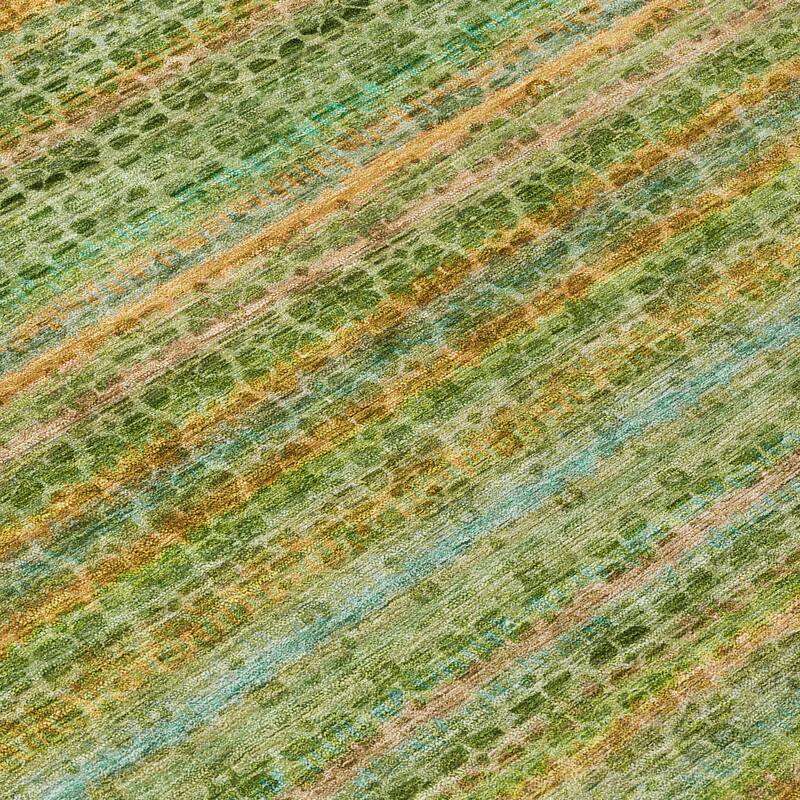 Machine Washable Indoor/Outdoor Transitional Striped Chantille Rug