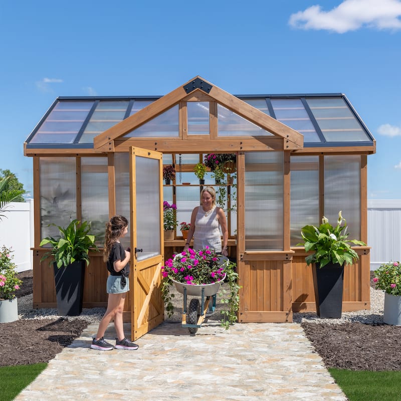 Backyard Discovery Savannah Chalet-Style 14.5' x 12' Cedar Greenhouse