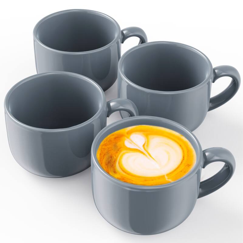 Omniware Set of 4 Teaz Cafe 24 oz Jumbo Mugs - Gray