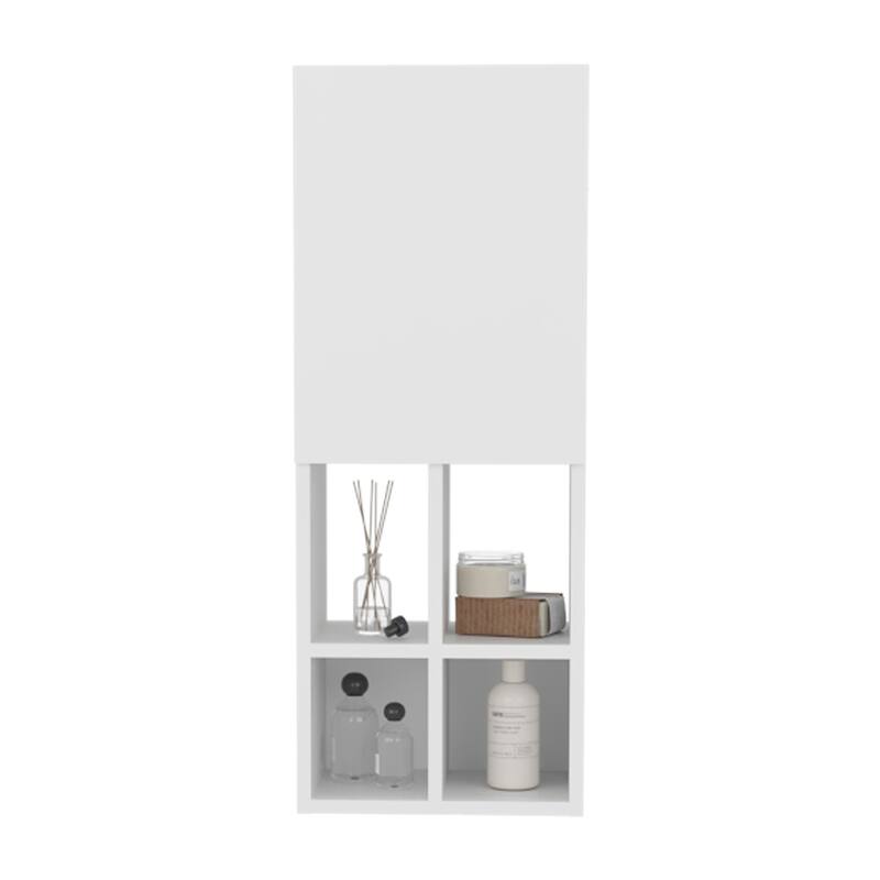 Wall Mounted Bathroom Cabinet with 6 Open Shelves Modern Storage Unit