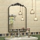 preview thumbnail 20 of 26, Arched Vintage Wall Mirror and Metal Frame Baroque Style Bathroom Vanity Mirror 32x20 - Black