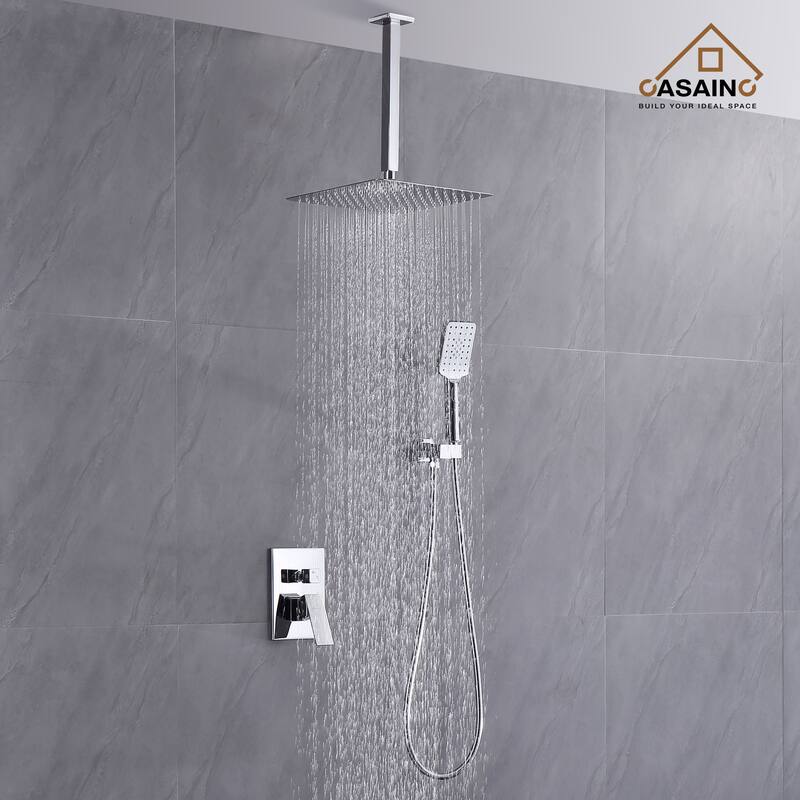 3-Spray Pattern 10 in. Ceiling Mount Shower System
