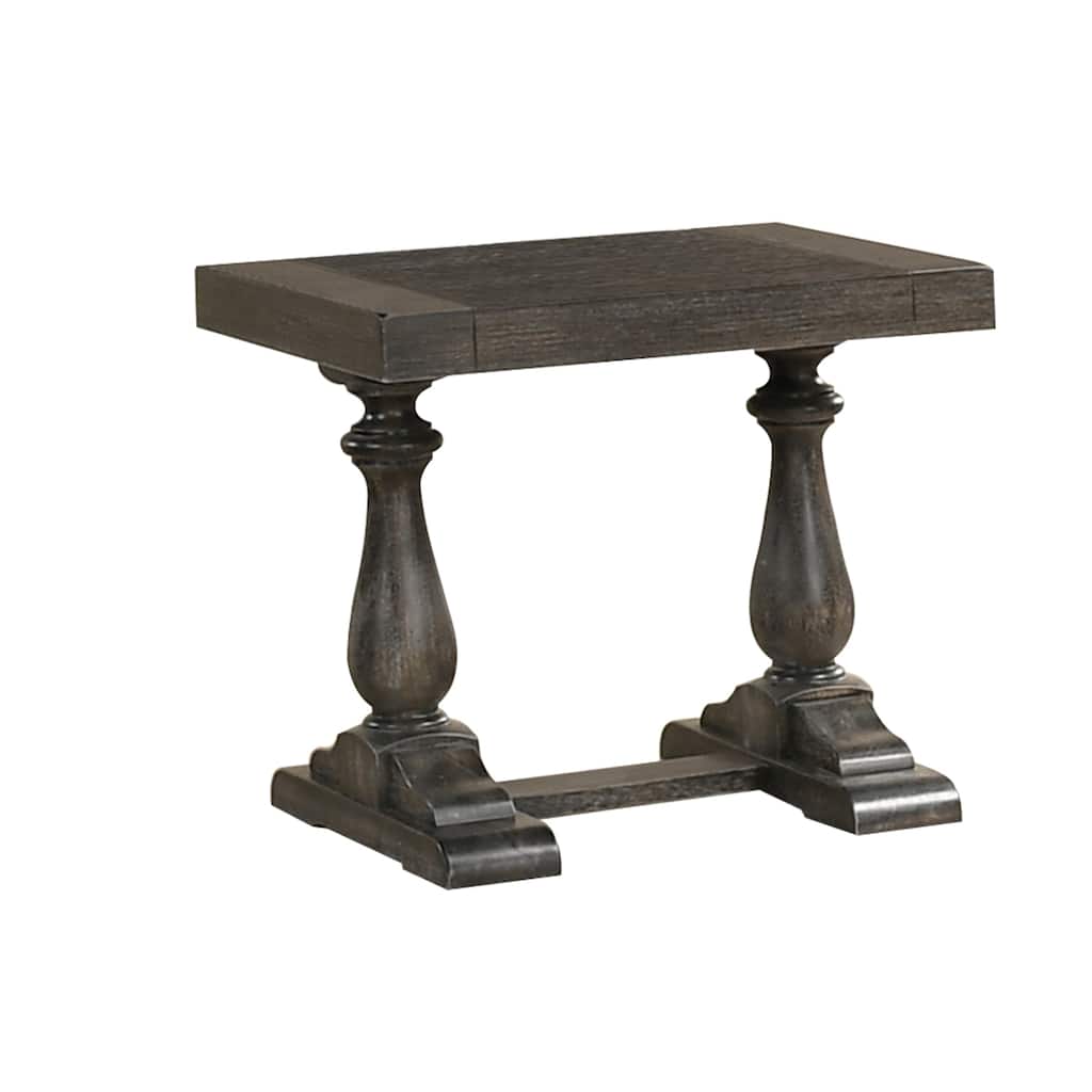 HomeStock 24 in.H Driftwood Finish End Table - Dove Gray Sofa Table, Modern Living Room Accent Table