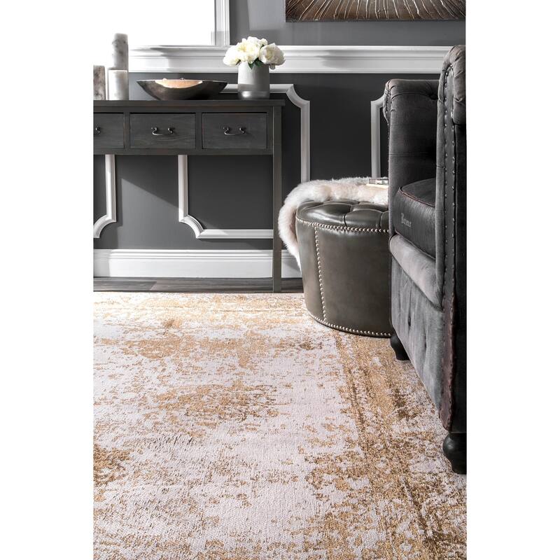 Nuloom Handmade Distressed Abstract Vintage Wool Area Rug