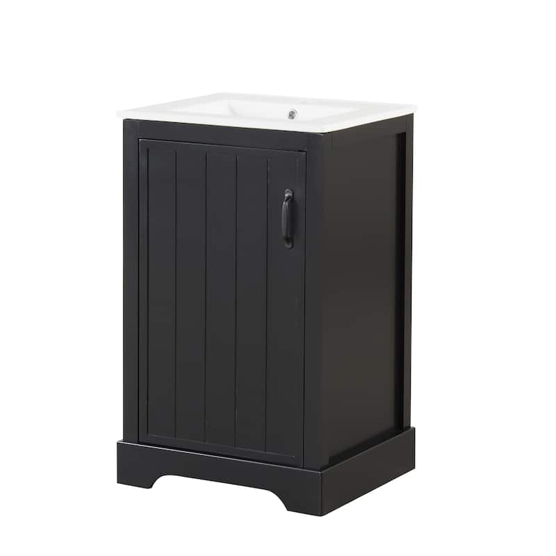 Roomfitters 20" Bathroom Vanity with Sink Cabinet with Soft Closing Door Storage Rack Adjustable Shelf MDF Frame