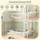 preview thumbnail 9 of 7, White Twin House Montessori Floor Bed Frame with Storage Shelf and Detachable Clothes Hanger