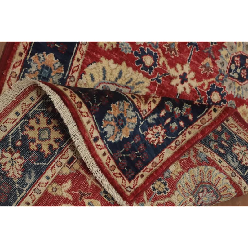 Hand Knotted Oriental 100% Wool Carpet Traditional All-Over Red Ziegler Runner Rug - 12' 0'' X 2' 6''