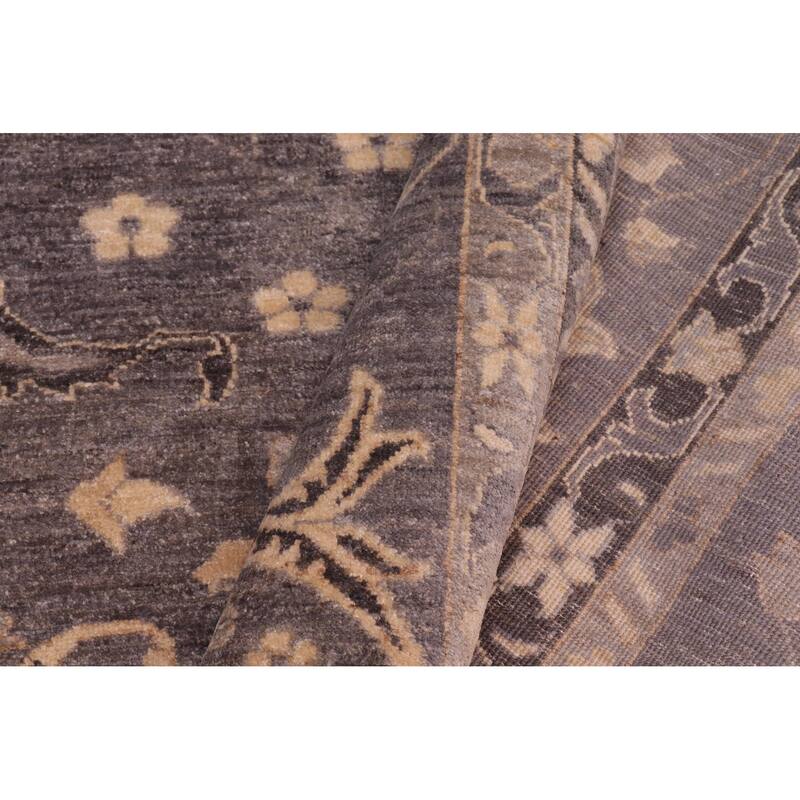 Oriental Ziegler Leila Gray Beige Hand-Knotted Wool Rug - 9'9'' x 13'8''