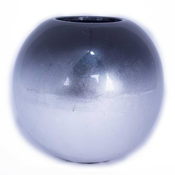 3 Piece Vase Set Navy And Silver Overstock 24231057