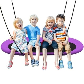 60" Saucer Surf Outdoor Adjustable Swing Set-Purple - 60" x 32" (L x W)