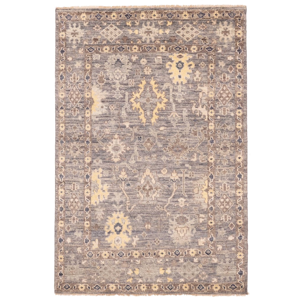 ECARPETGALLERY Hand-knotted Jules Serapi Dark Grey Wool Rug - 6'0 x 9'0