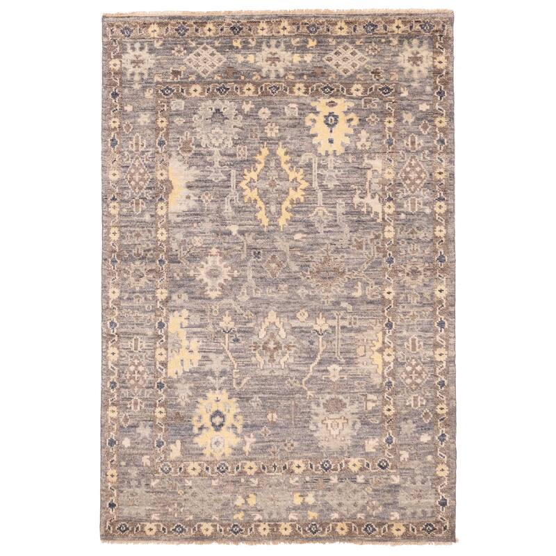 ECARPETGALLERY Hand-knotted Jules Serapi Dark Grey Wool Rug - 6'0 x 9'0