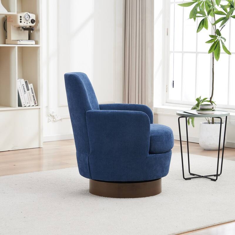 Sofa and Comfortable Swivel Barrel Chair with Gold Stainless Steel Base 