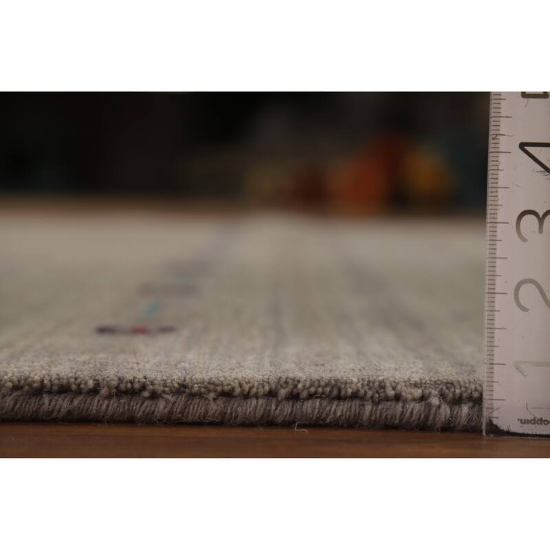 Animals Tribal Gabbeh Area Rug Hand-Knotted Wool Carpet - 5'3" x 7'7"