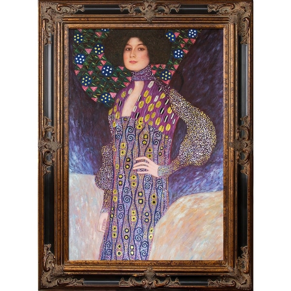 Portrait of Emilie Floge Metallic Embellished Framed Hand Painted Oil on Canvas