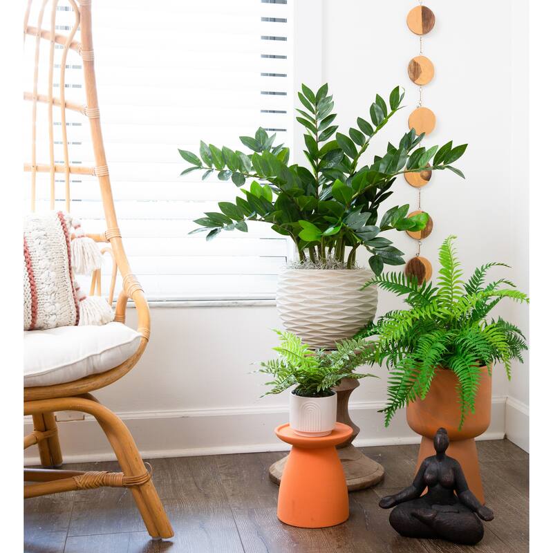 13" Artificial Boston Fern Plant with Decorative Planter