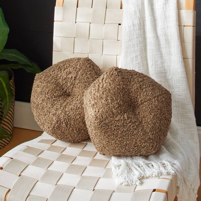Sorra Home Indoor Soft-Textured Geo Pillows (Set of 2) - Zazzle Taupe