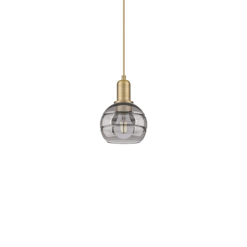 Innovations Lighting 716-1P-9-6 Rochester Pendant Rochester 6" Wide - Brushed Brass / Light Smoke