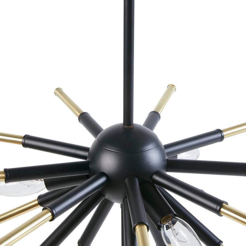 INK+IVY Ely 3-Light Spiked Chandelier - Matte Black /Gold