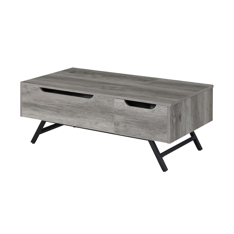 Kelsey Coffee Table with Lift Top - Grey Oak/Black
