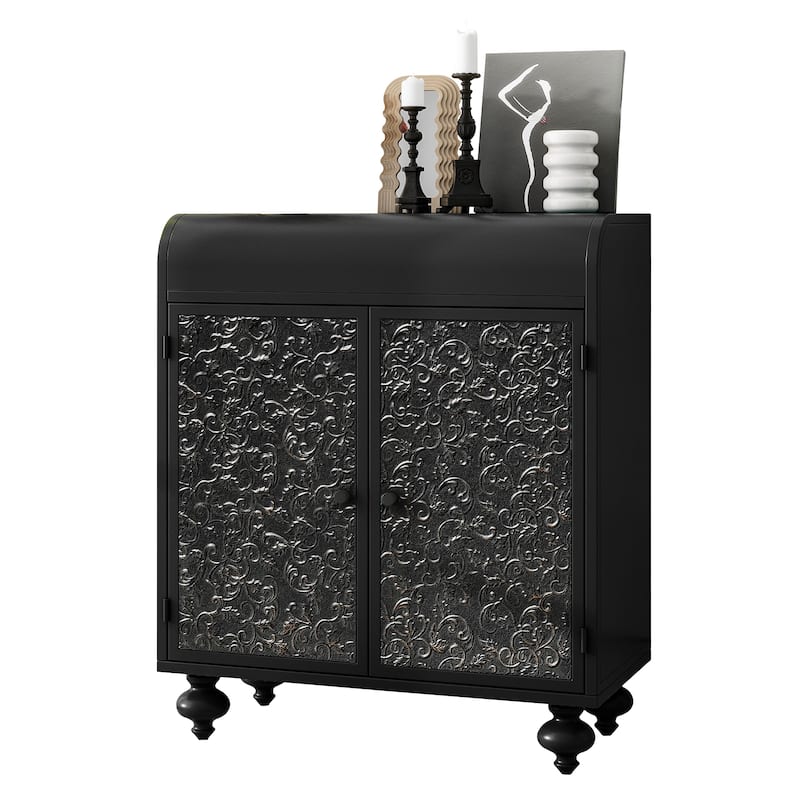 Art Accent Cabinet With 2 Doors, Sideboard Buffet Cabinet with Storage, Distressed Decorative Storage Cabinet