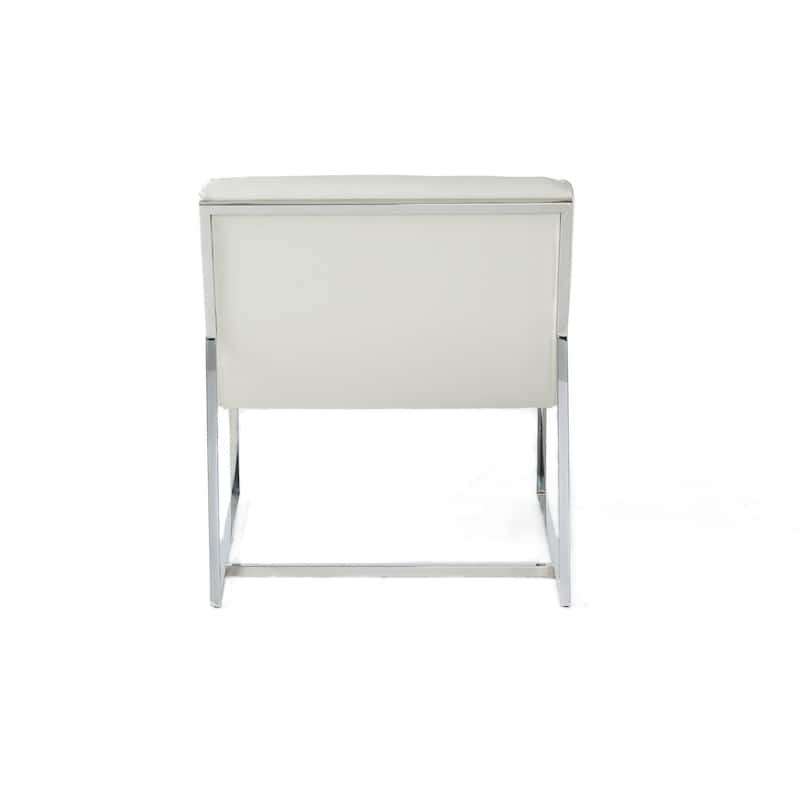 Parisian White Leather Sofa Chair by Christopher Knight Home