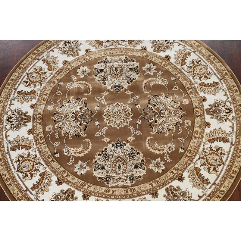 Brown Floral Traditional Tabriz Turkish Area Rug Oriental Carpet
