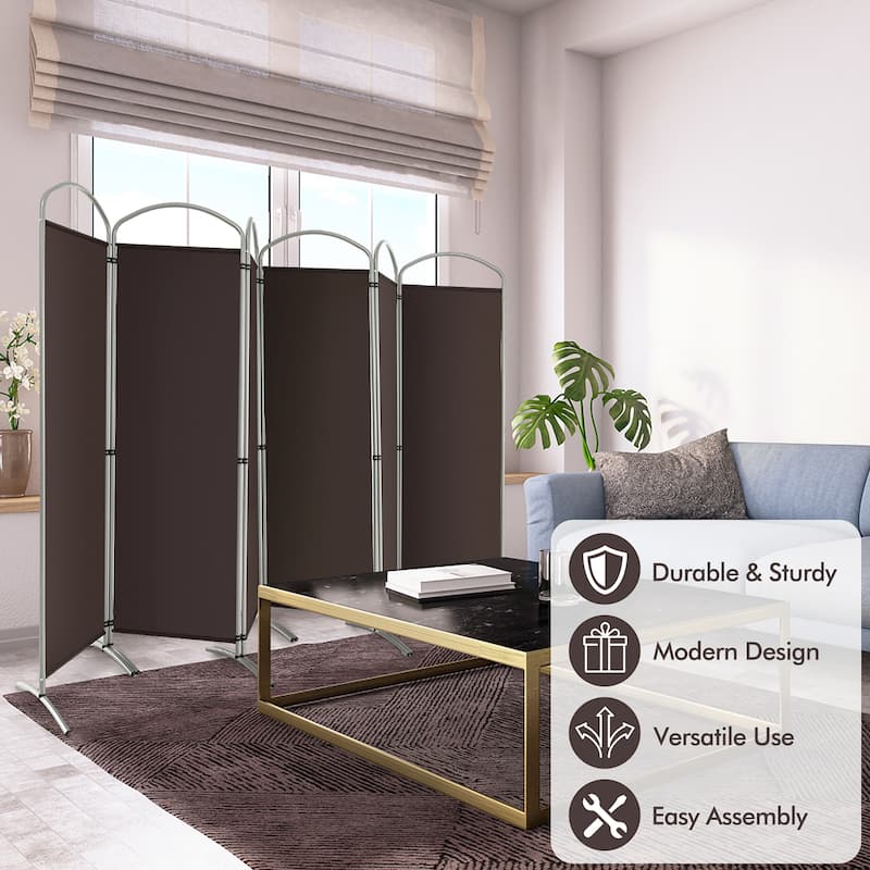 Costway 6 Panels Folding Privacy Screen 6 Ft Tall Fabric Privacy